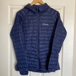 COLUMBIA - blue lightweight micro puffer jacket with hood